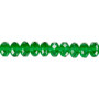 7x5mm - Preciosa Czech - Emerald Green - 15.5" Strand - Faceted Rondelle Fire Polished Glass Beads