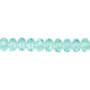 7x5mm - Preciosa Czech - Light Aqua - 15.5" Strand - Faceted Rondelle Fire Polished Glass Beads