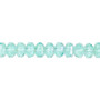 7x5mm - Preciosa Czech - Light Aqua AB - 15.5" Strand - Faceted Rondelle Fire Polished Glass Beads