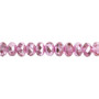 7x5mm - Preciosa Czech - Metallic Bubblegum - 15.5" Strand - Faceted Rondelle Fire Polished Glass Beads