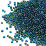 15-1826 - 15/0 - Miyuki - Transparent Colour-Lined Dark Teal - 35gms - Glass Round Seed Beads