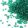 15-17 - 15/0 - Miyuki - Transparent Silver-Lined Green - 35gms - Glass Round Seed Beads