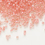 DB0070 - 11/0 - Miyuki Delica - Translucent Coral-lined Luster Crystal Clear - 50gms - Cylinder Seed Beads