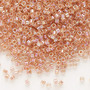 DB0054 - 11/0 - Miyuki Delica - Translucent Peach-lined Rainbow Crystal Clear - 50gms - Cylinder Seed Beads