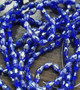 6x4mm  - Dark Blue AB - Strand (approx 72 beads)  - Faceted Oval Fire Electroplated Glass Beads