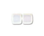 Two Hole Tile 6mm, Preciosa Czech Glass, Matte Crystal AB Strand - approx 25 Beads