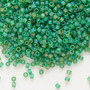 DB0858 - 11/0 - Miyuki Delica - Transparent Matte Rainbow Pistachio - 50gms - Cylinder Seed Beads