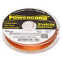 Cord, Powercord®, elastic, orange , 0.4mm, 3.5 pound test. Sold per 25-meter spool.