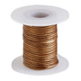 Cord, leather (coated), metallic copper, 0.5-0.8mm round. Sold per 5-yard spool.