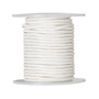 Cord, leather (dyed), white, 1-1.2mm round. Sold per 5-yard spool.