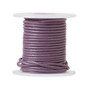 Cord, leather (dyed), purple, 1-1.2mm round. Sold per 5-yard spool.