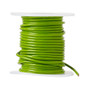 Cord, leather (dyed), green, 1-1.2mm round. Sold per 5-yard spool.