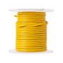 Cord, leather (dyed), yellow, 1-1.2mm round. Sold per 5-yard spool.