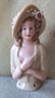 Porcelain half doll - Ester - pale green - 10cm high