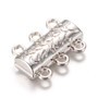 Magnetic Clasp - 14mm x 19 x 6mm with 6 loops - Platinum - 2 pack