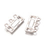 Magnetic Clasp - 14mm x 19 x 6mm with 6 loops - Platinum - 2 pack