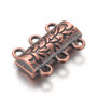 Magnetic Clasp - 14mm x 19 x 6mm with 6 loops - Red Copper - 2 pack