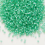 DB0691 - 11/0 - Miyuki Delica - Transparent Silver Lined Frosted Mint Green - 50gms - Cylinder Seed Beads