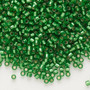 DB0688 - 11/0 - Miyuki Delica - Transparent Silver Lined Frosted Medium Green - 50gms - Cylinder Seed Beads