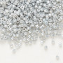 DB0252 - 11/0 - Miyuki Delica - opaque white gold luster grey - 50gms - Cylinder Seed Beads