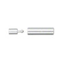 Clasp, pop-style, silver-plated brass, 18x5mm glue-in round tube with 3mm inside diameter. Sold per pkg of 4.
