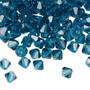 6mm - Preciosa Czech - Indicolite - 144pk - Faceted Bicone Crystal