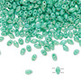 50grams Preciosa Mini Duos 4mm x 2.5mm Oval (Two Hole) Opaque Rainbow Turquoise Green