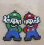 Handmade Mario and Luigi   Earrings