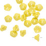 Bead, Preciosa, Czech pressed glass, opaque yellow luster, 7x4.5mm flower. Sold per pkg of 20.