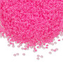15-4301 - 15/0 - Miyuki - Transparent Luminous Colour-Lined Neon Pink - 35gms Glass Round Seed Beads