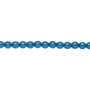 4mm - Czech - Opaque Medium Blue - Strand (16") - Glass Druk Dipped Décor Round Bead