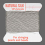 Griffin Thread, Silk 2-yard card with integrated flexible stainless steel needle Size 16 (1.05mm) Grey