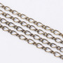 3 metres of Handmade Iron Mother & Son Chain (3.5x6mm & 2.5x3mm) 0.6mm thick (Antique Bronze)