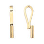 Brooch converter, vertical, gold-plated brass, 32x10mm. Sold individually.