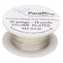 Wire, ParaWire™, silver-plated copper, round, 26 gauge. Sold per 15-yard spool.