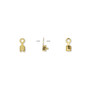 Connector, gold-finished brass, 2.5x2.5mm, fits 2mm cupchain. Sold per pkg of 50.