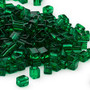 SB4-146 - Miyuki - 4mm - Transparent Medium Green - 25gms - 4mm Square Glass Bead