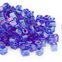 SB4-290 - Miyuki - 4mm - Transparent Rainbow Cobalt - 25gms - 4mm Square Glass Bead