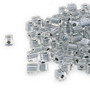 SB4-240 - Miyuki - 4mm - Clear Colour Lined Grey - 25gms - 4mm Square Glass Bead