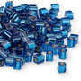 SB4-149S - Miyuki - 4mm - Silver Lined Dark Blue - 25gms - 4mm Square Glass Bead