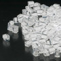 SB4-1104 - Miyuki - 4mm - Clear Colour Lined White - 25gms - 4mm Square Glass Bead