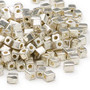 SB4-1051 - Miyuki - 4mm - Opaque Metallic Silver - 25gms - 4mm Square Glass Bead