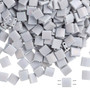 TL498FR - Miyuki Tila - Opaque Frosted Rainbow Ice Grey - 10gms - Two Hole Square glass beads