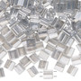 TL1881 - Miyuki Tila - Transparent Luster Light Grey - 10gms - Two Hole Square glass beads