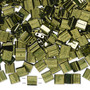 TL306 - Miyuki Tila - Transparent Luster Olive Green - 10gms - Two Hole Square glass beads