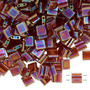 TL257 - Miyuki Tila - Transparent Rainbow Root Beer - 40gms - Two Hole Square glass beads