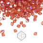 4mm - Preciosa Czech - Padparadshca AB - 720pk - Faceted Bicone Crystal