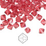 6mm - Preciosa Czech - Indian Pink - 24pk - Faceted Bicone Crystal