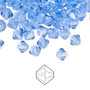 6mm - Preciosa Czech - Light Sapphire - 24pk - Faceted Bicone Crystal