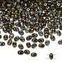 Bead, Preciosa Twin™, Pressed Superduo, Czech pressed glass, opaque iris brown, 5x2.5mm oval with (2) 0.7-0.8mm holes. Sold per 250-gram pkg.